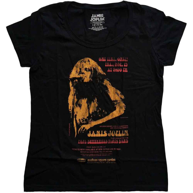Janis Joplin Madison Square Garden Ladies T-Shirt
