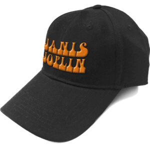 Janis Joplin Orange Logo Black Baseball Cap