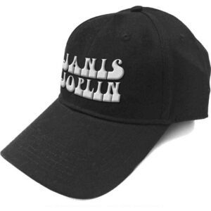 Janis Joplin White Logo Black Baseball Cap