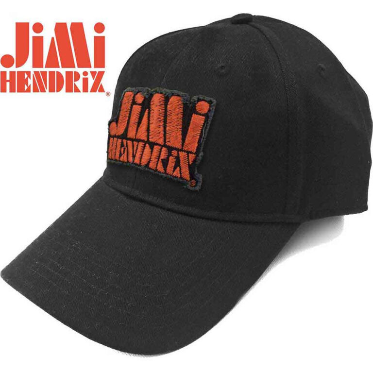Jimi Hendrix Orange Stencil Logo Baseball Cap