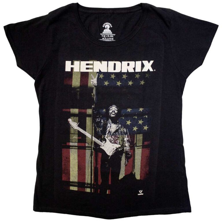 Jimi Hendrix Peace Flag Ladies T-Shirt