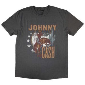 Johnny Cash Cowboy Charcoal Grey T-Shirt