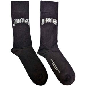 Johnny Cash Unisex Man In Black Logo Charcoal Grey UK Size 7 - 11 Ankle Socks