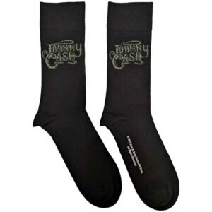 Johnny Cash Unisex Text Logo Black UK Size 7 - 11 Ankle Socks