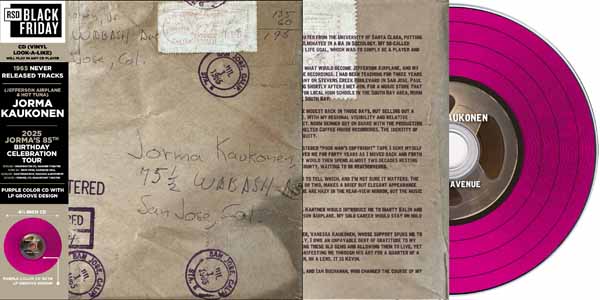 Jorma Kaukonen – WABASH AVENUE (VINYL REPLICA PURPLE CD) BLACK FRIDAY 2025 CD