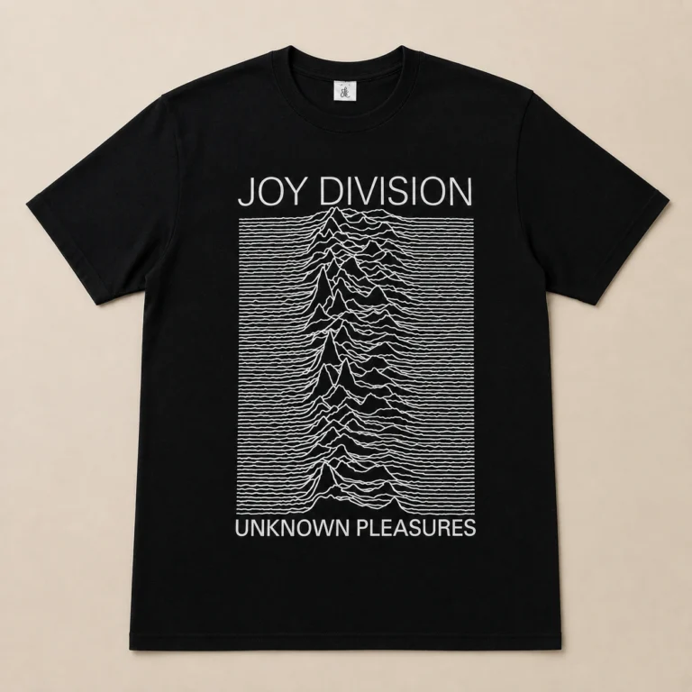 Joy Division Unknown Pleasures White On Black T-Shirt