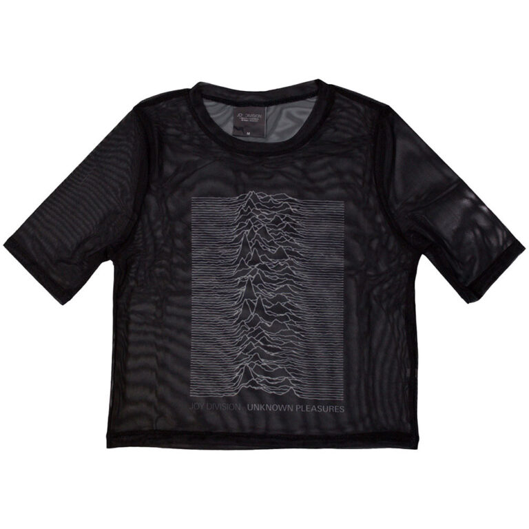 Joy Division Ladies Mesh Crop Top: Unknown Pleasures Black T-Shirt