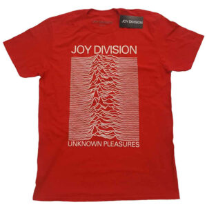 Joy Division Unknown Pleasures White On Red T-Shirt