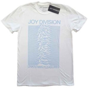 Joy Division Unknown Pleasures Blue on White T-Shirt