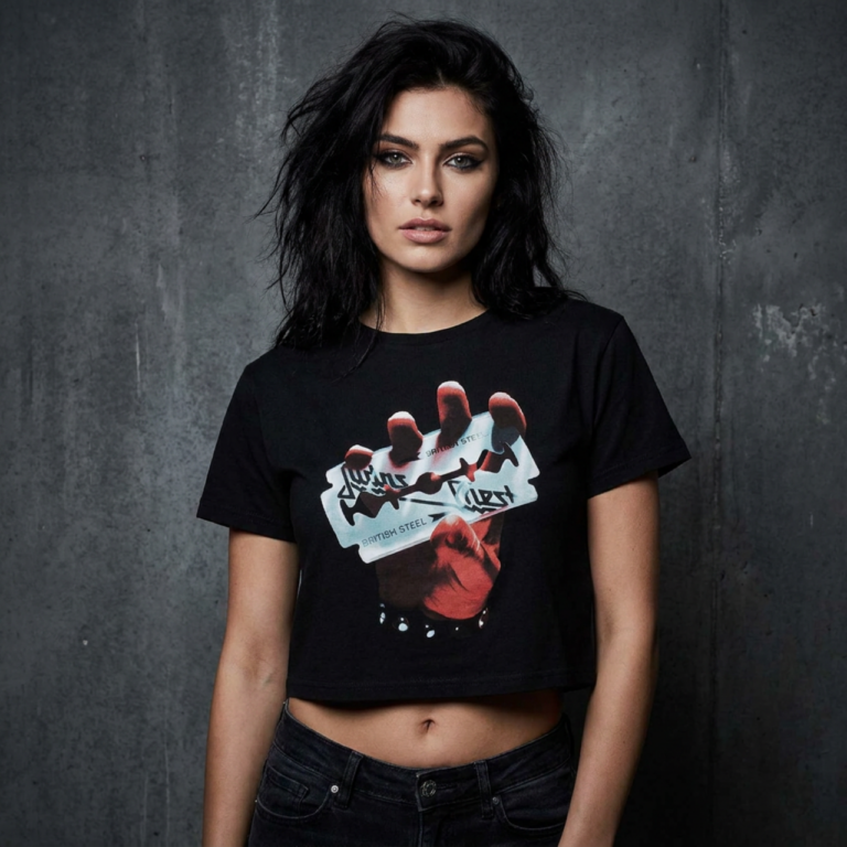 Judas Priest British Steel Ladies Crop Top