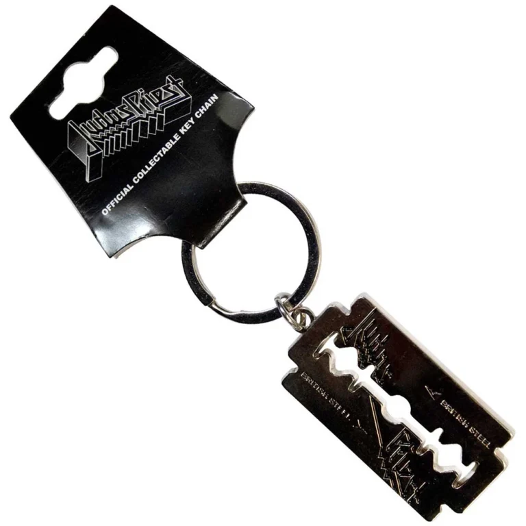 Judas Priest British Steel Razor Blade Keychain