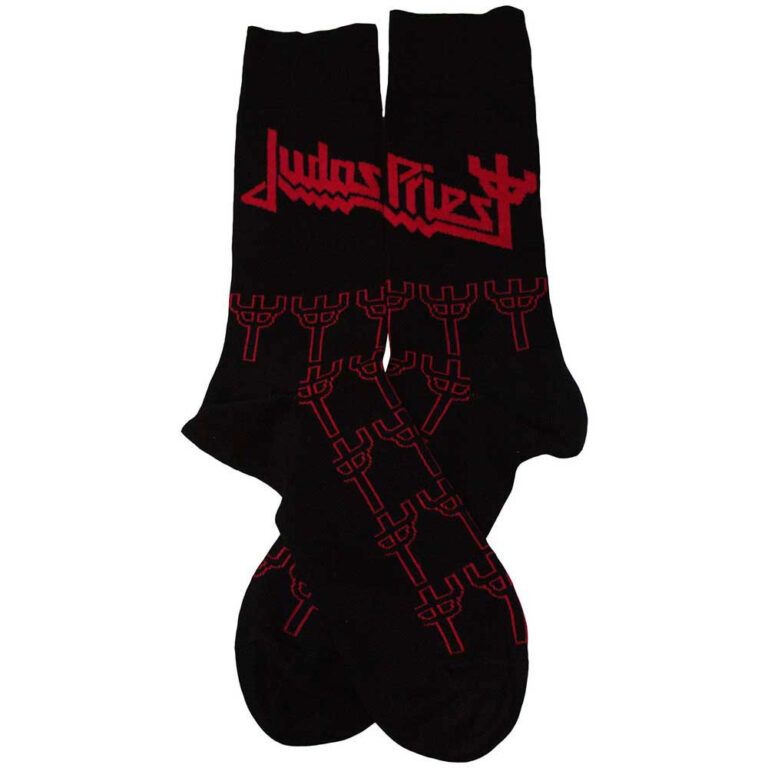 Judas Priest Trident Pattern (Black) (UK Size 4 – 7) Socks