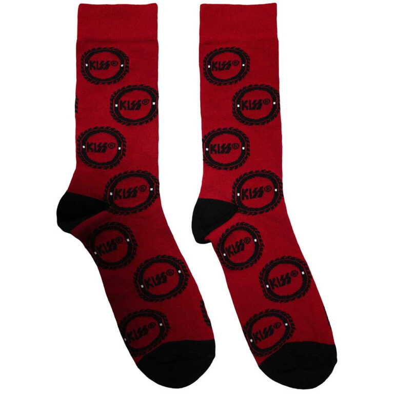 KISS Buzzsaw Logo Pattern (Red) (UK Size 6 – 11) Socks