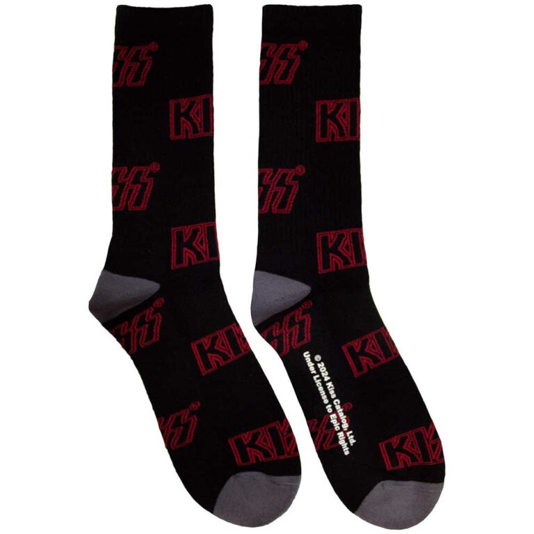 KISS Logo Pattern Terry Socks