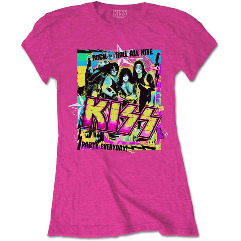KISS Party Every Day (Heliconia Pink) Ladies T-Shirt