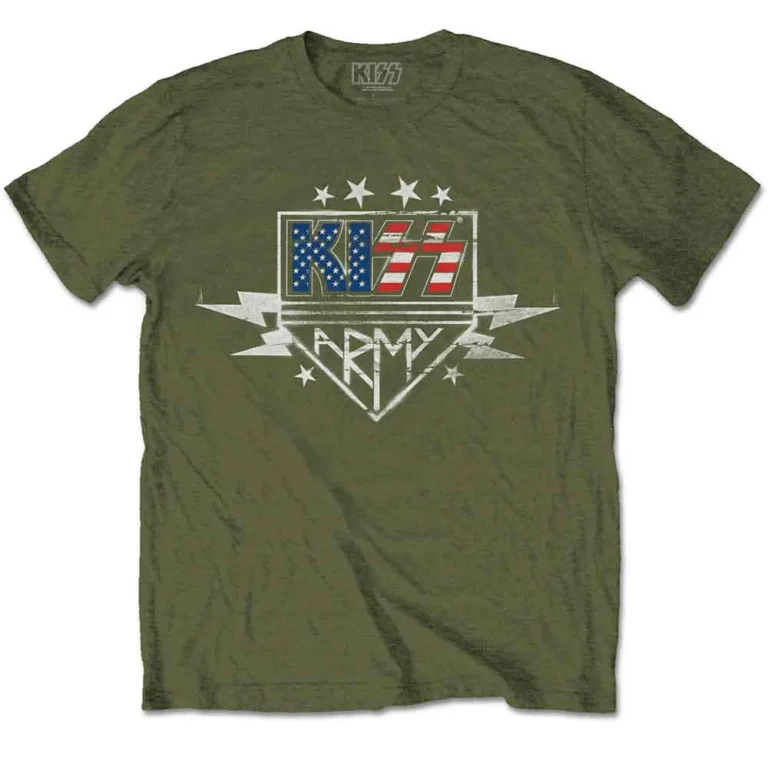 KISS Army Lightning (Military Green) T-Shirt