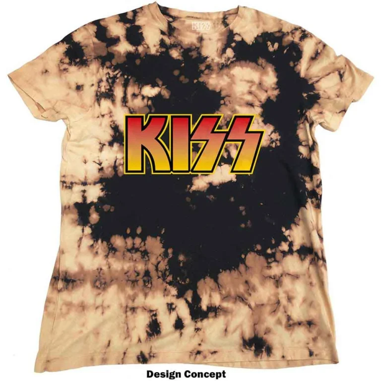 KISS Classic Logo (Dip Dye Tan And Black) T-Shirt