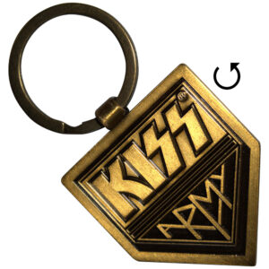 KISS Gold Army Pennant Double Sided Keychain