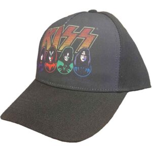 KISS Logo - Faces & Icons Black Baseball Cap