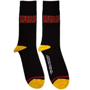 KISS Unisex Red Logo Single Stripe Black UK Size 7 - 11 Ankle Socks