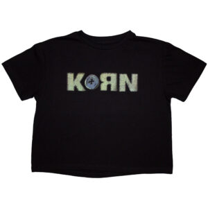 Korn Doll Issues Black Back Print Ladies Crop Top