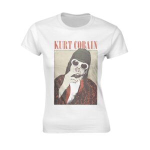 Kurt Cobain - Cigarette (colour) Ladies T-Shirt