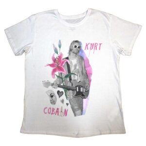 Kurt Cobain Flower White T-Shirt