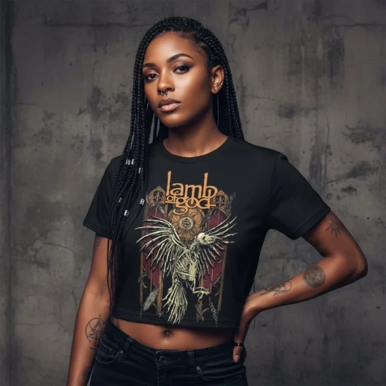 Lamb Of God Crow Ladies Crop Top