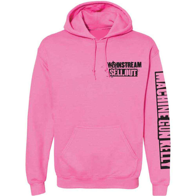 Machine Gun Kelly Pink Face (Pink) (Back & Sleeve Print) Pullover Hoodie