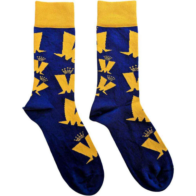 Madness Crown & M Pattern (Blue) (UK Size 7 – 11) Socks
