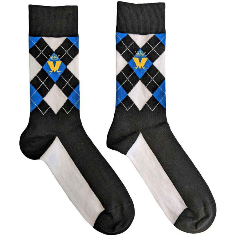 Madness Crown & M Blue Diamond (Black) (UK Size 7 – 11) Socks