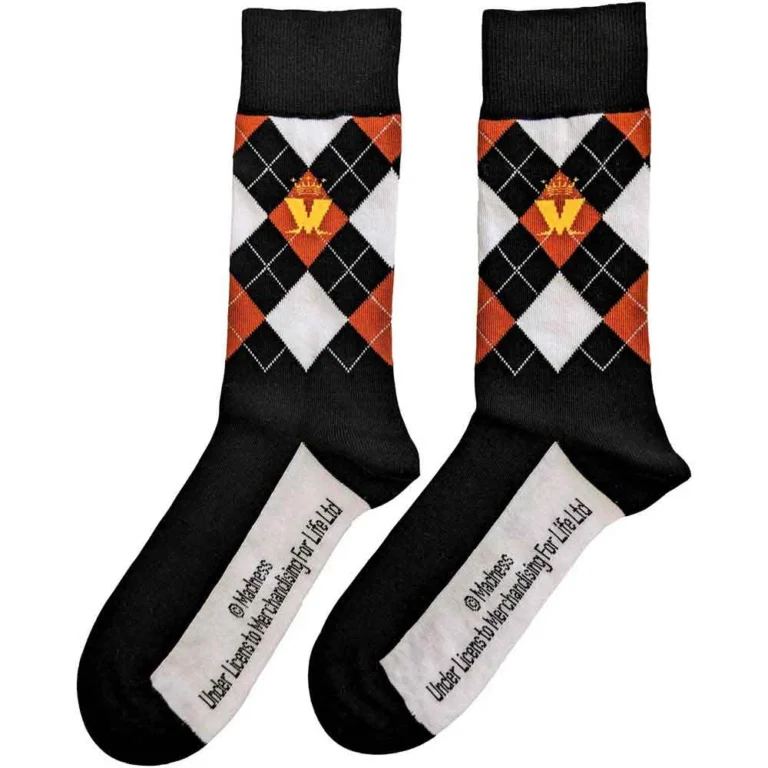 Madness Crown & M Brown Diamond (Black) (UK Size 7 – 11) Socks