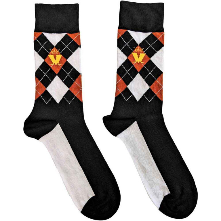 Madness Crown & M Brown Diamond (Black) (UK Size 7 – 11) Socks