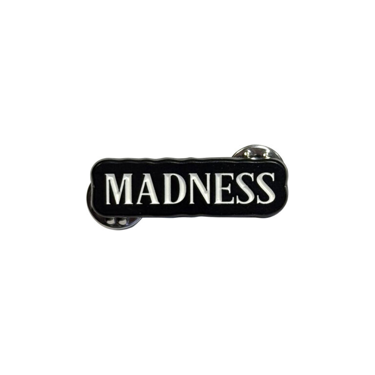 Madness Text Logo Pin Badge