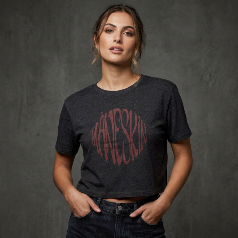Maneskin Warped Logo Ladies Crop Top