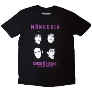 Maneskin Live At Circo Massimo 2022 Faces Black Ex-Tour T-Shirt