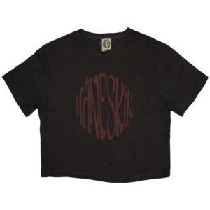 Maneskin Warped Logo Charcoal Grey Ex-Tour Ladies Crop Top