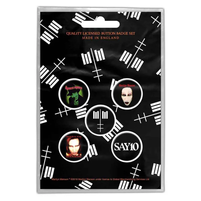 Marilyn Manson Cross Logo Badge Pack
