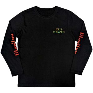 Marilyn Manson Death Black Back & Sleeve Print Long Sleeve T-Shirt