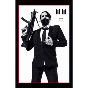 Marilyn Manson Machine Gun Textile Poster