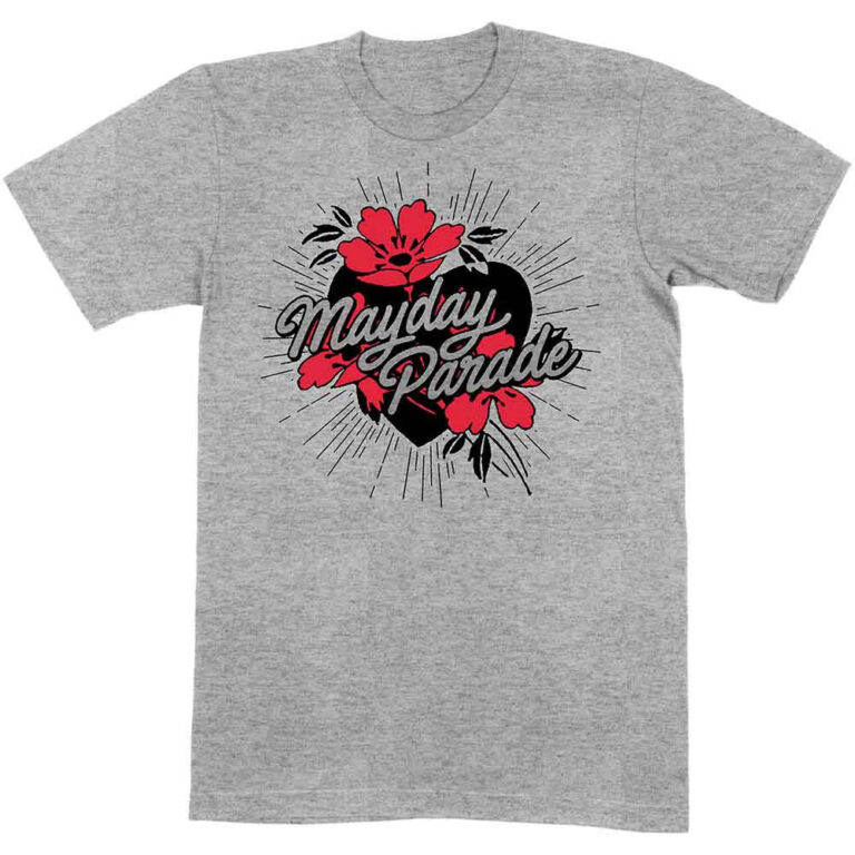 Mayday Parade Heart and Flowers T-Shirt