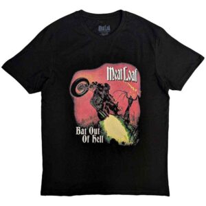 Meat Loaf Bat Out Of Hell Cover Black Back Print T-Shirt