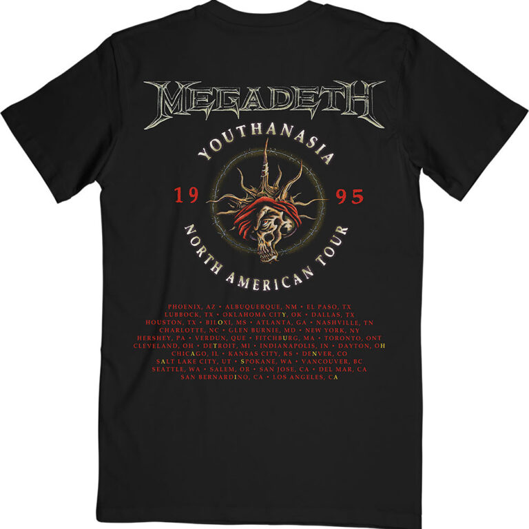 Megadeth Youthanasia 1995 North American Tour T-Shirt