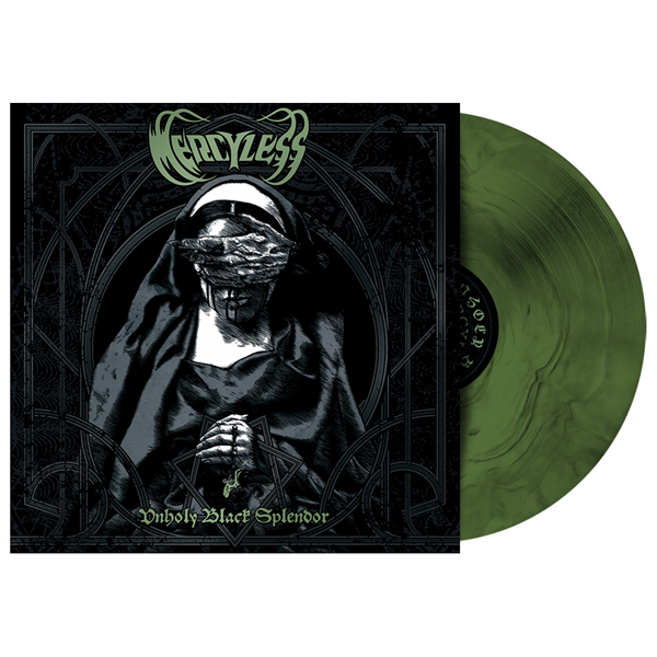 Mercyless – UNHOLY BLACK SPLENDOR (RE-ISSUE) (OLIVE GREEN / BLACK GALAXY VINYL) Vinyl LP