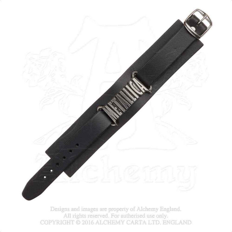 Metallica Logo Leather Wrist Strap
