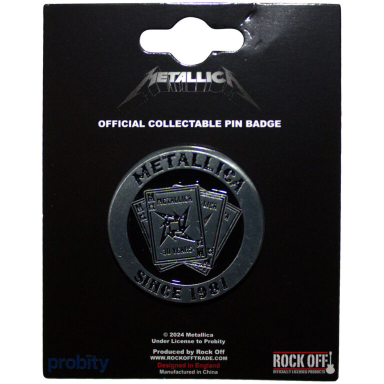 Metallica 30th Anniversary Playing Card Pin Badge