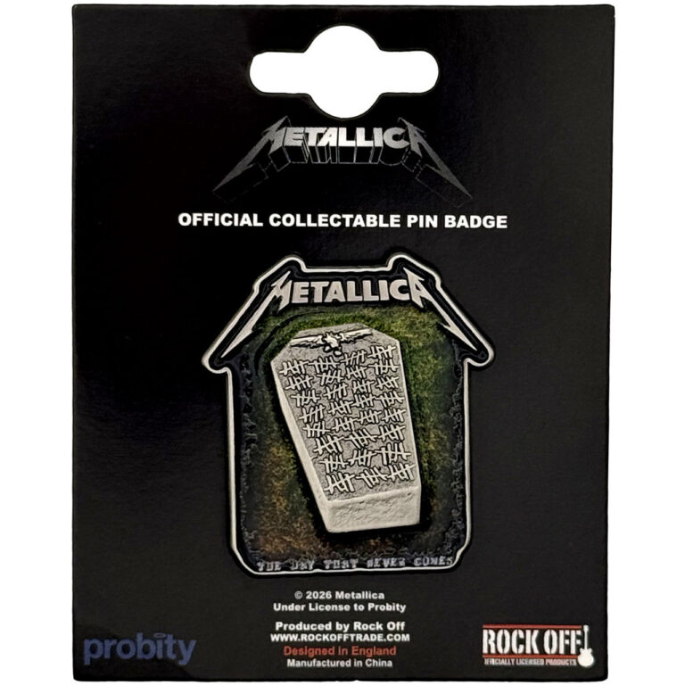 Metallica Never Die Tombstone Pin Badge