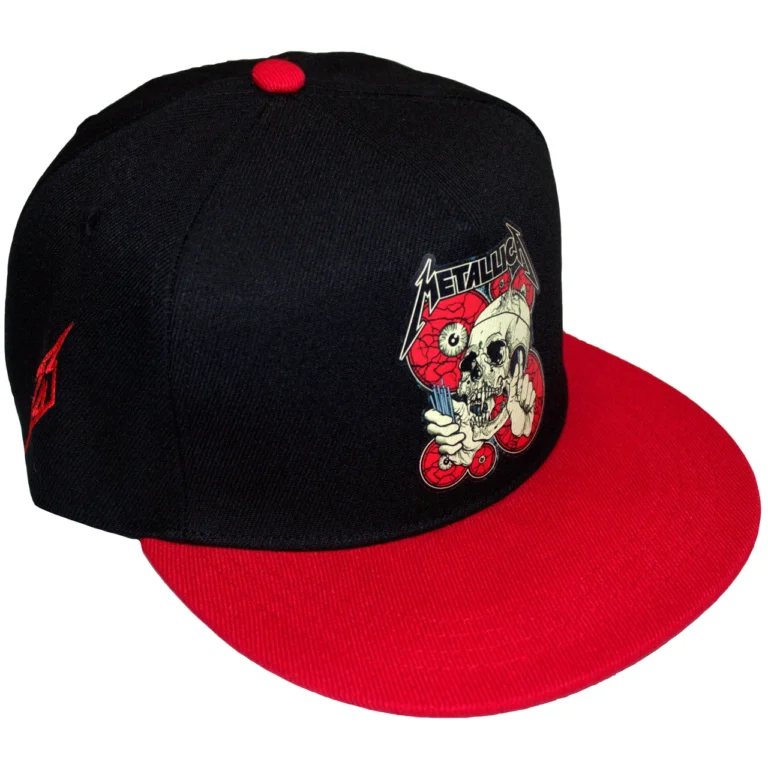 Metallica The Shortest Straw Red Eyes Snapback Cap