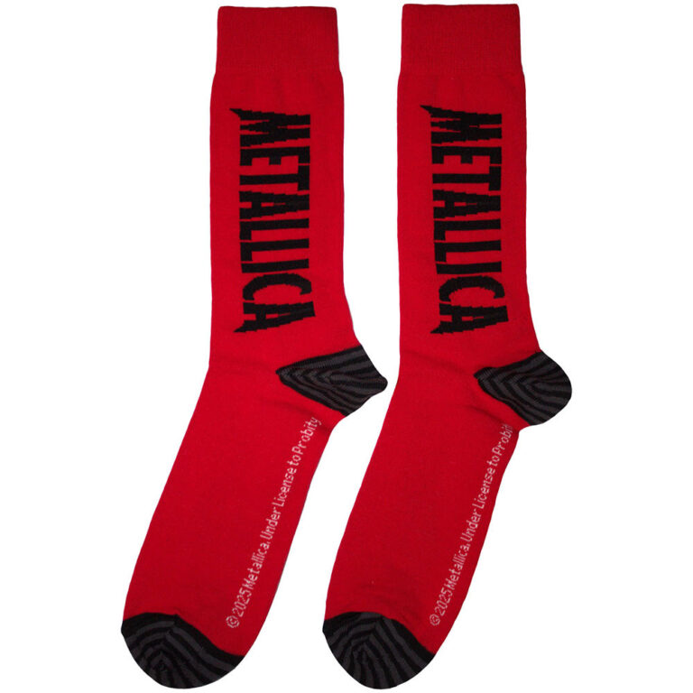 Metallica Stressed Logo (Red) (UK Size 6 – 11) Socks