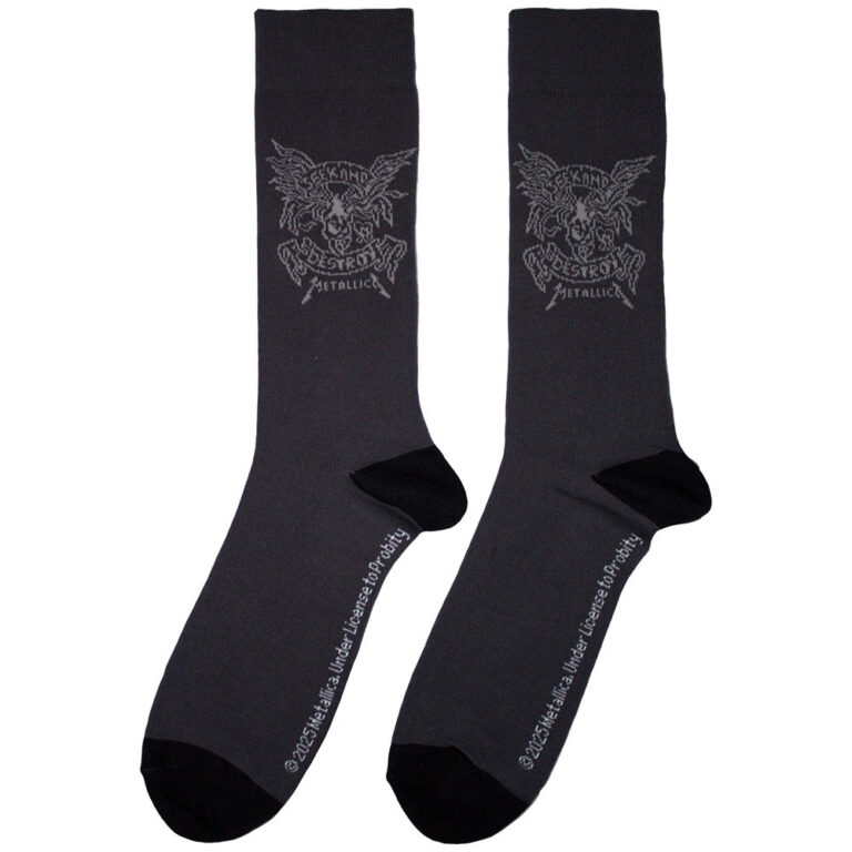 Metallica Seek & Destroy (Charcoal Grey) (UK Size 6 – 11) Socks